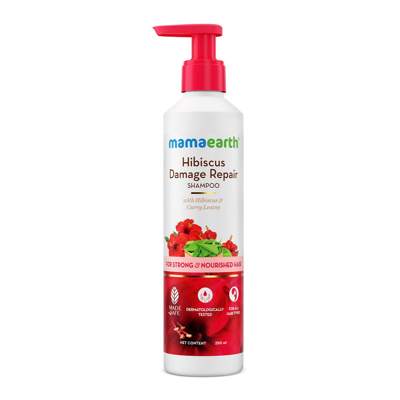 Mamaearth Hibiscus Damage Repair Shampoo With Hibiscus & Curry Leaves - 250ml