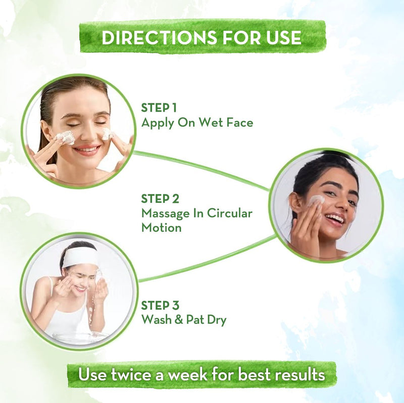 Green Tea Face Scrub With Green Tea & Collagen For Open Pores - 100 g