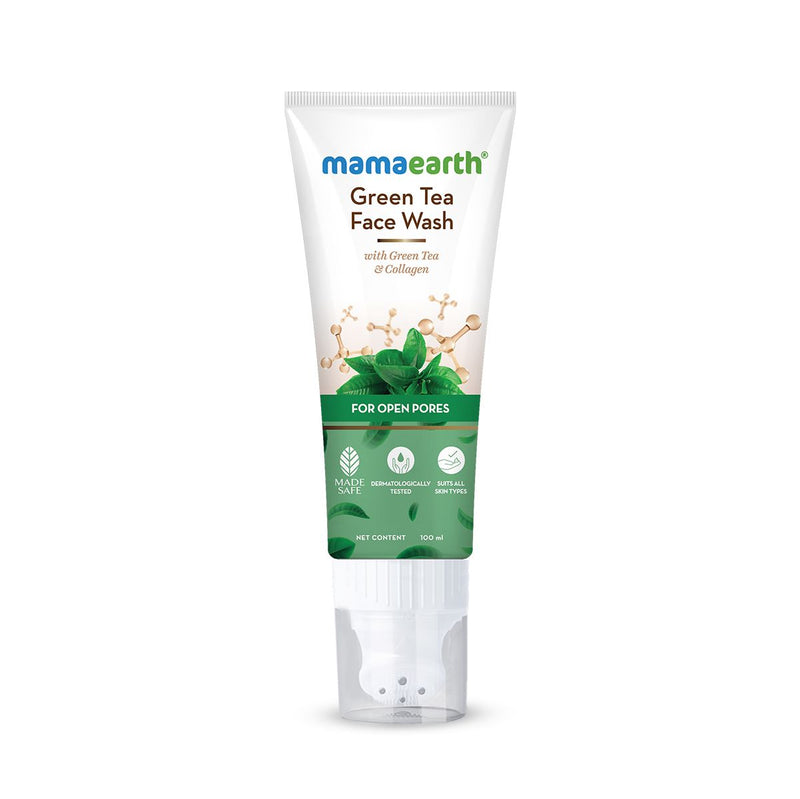 Green Tea Face Wash With Green Tea & Collagen For Open Pores - 100 ml