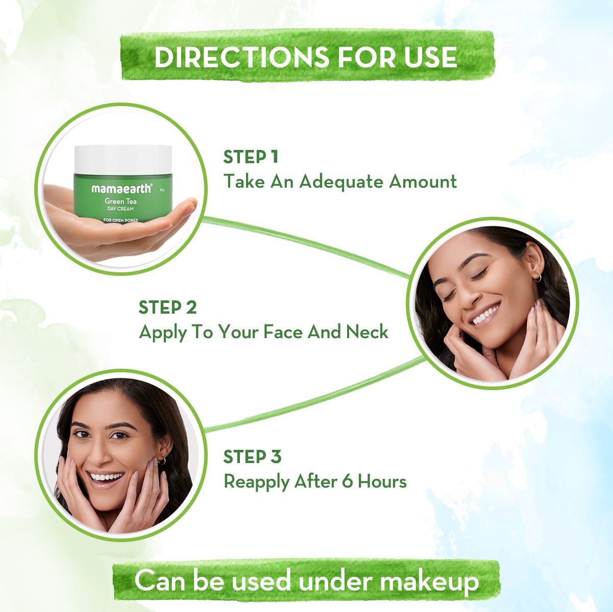 Green Tea Day Cream With Green Tea & Collagen For Open Pores - 50 g