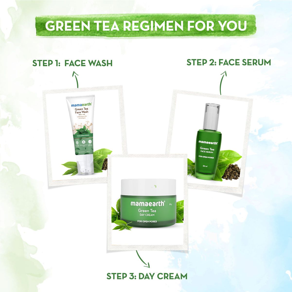 Green Tea Day Cream With Green Tea & Collagen For Open Pores - 50 g