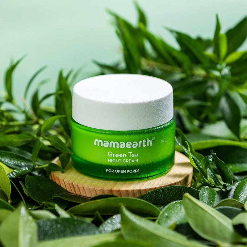 Green Tea Night Cream With Green Tea & Collagen For Open Pores - 50 g