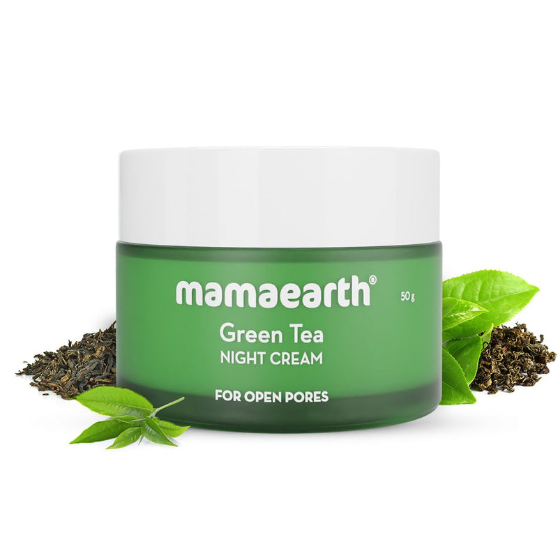 Green Tea Night Cream With Green Tea & Collagen For Open Pores - 50 g
