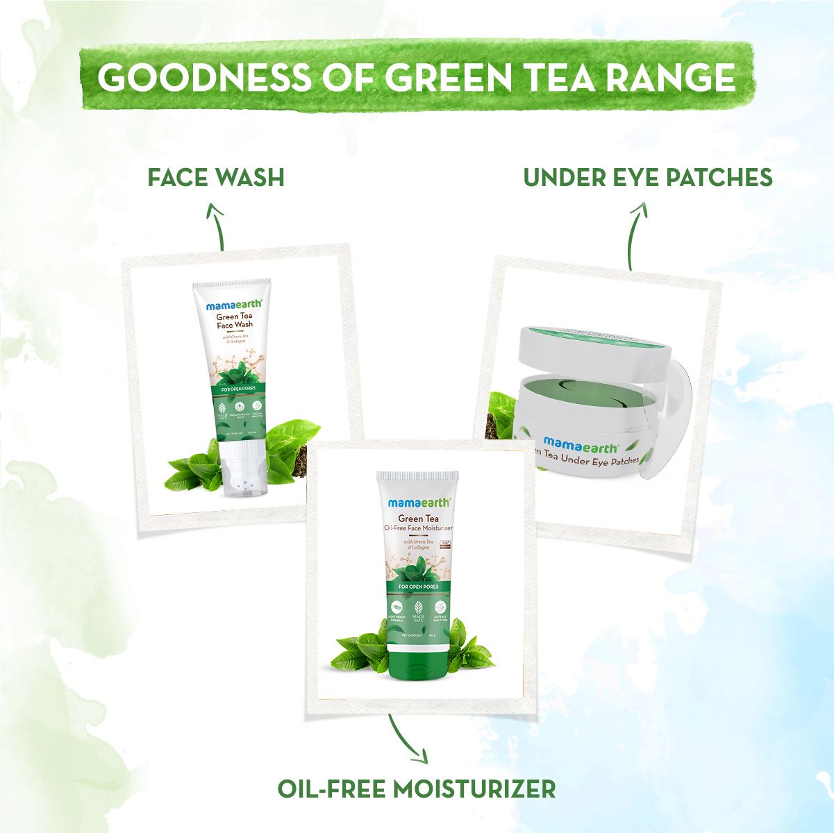 Green Tea Under Eye Patches with Green Tea & Collagen for Puffy Eyes - 30 Pairs (60 Pieces)