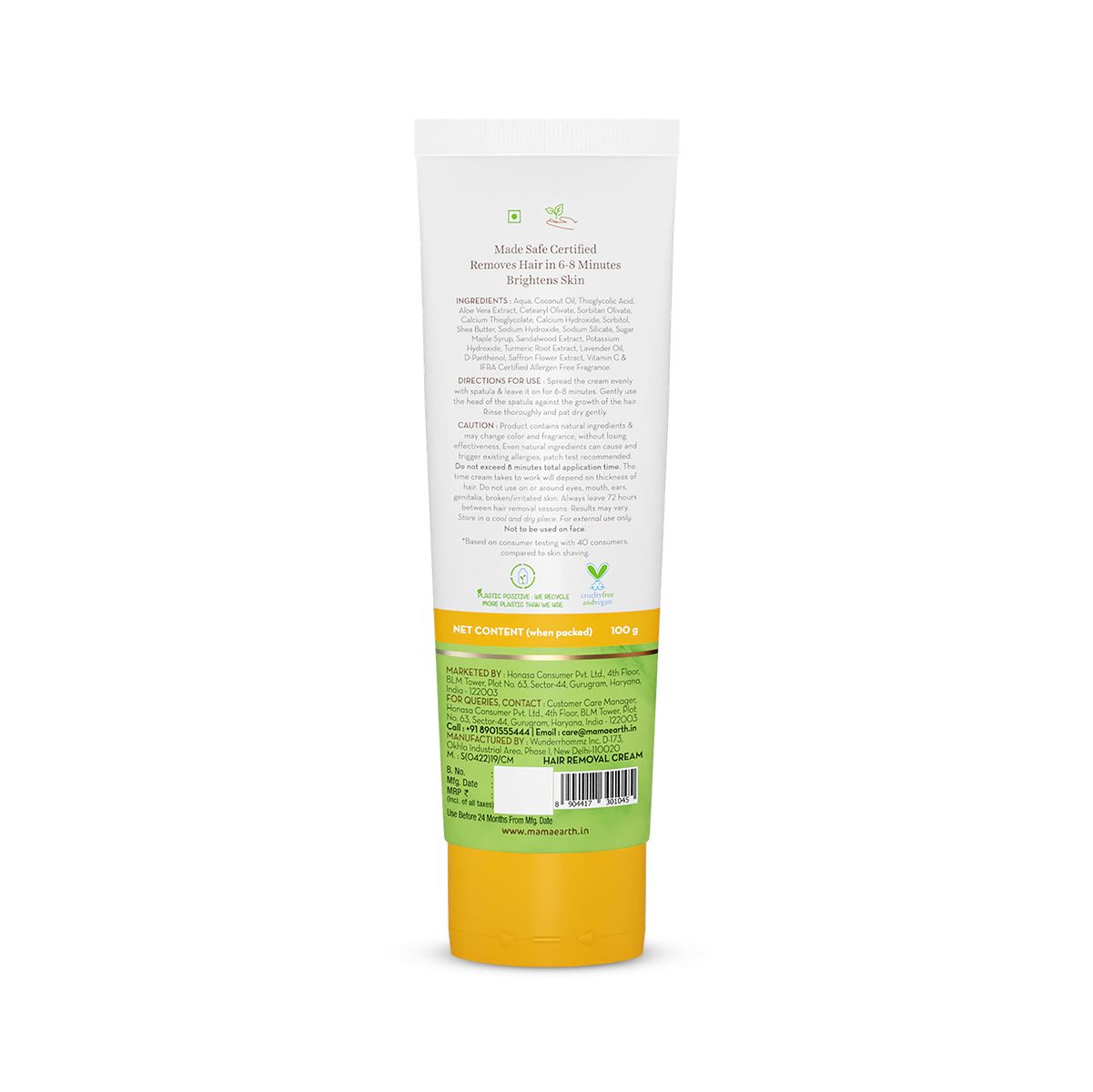 Ubtan Nourishing Hair Removal Cream With Turmeric & Saffron for Hair Removal- 100 g