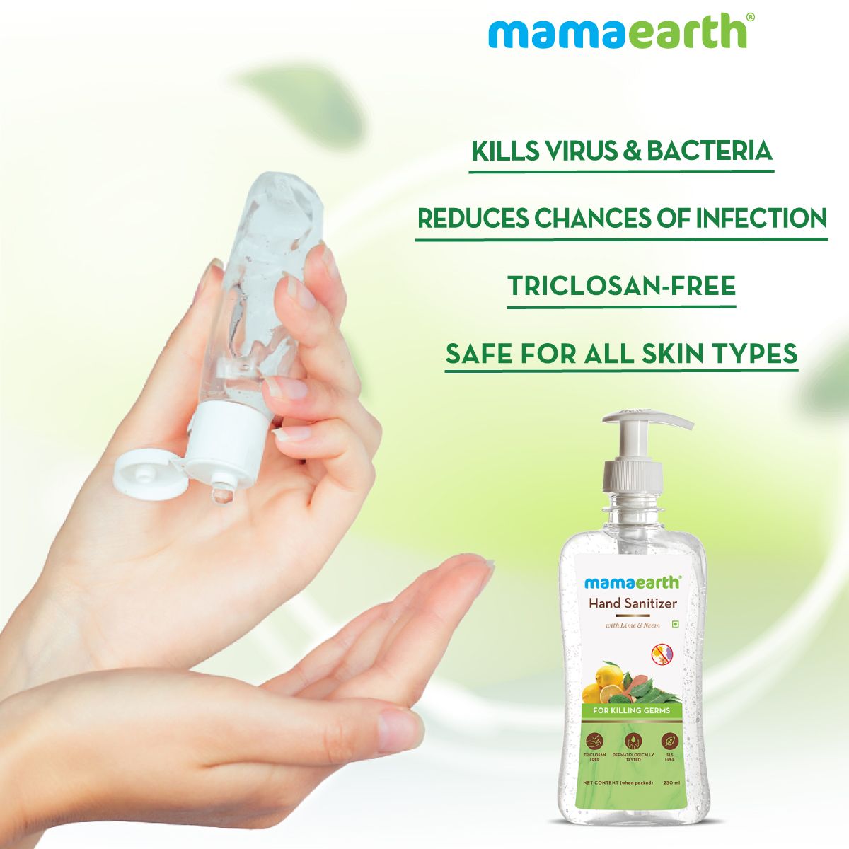 Hand Sanitizer with Lime and Neem for Killing Germs – 250 ml