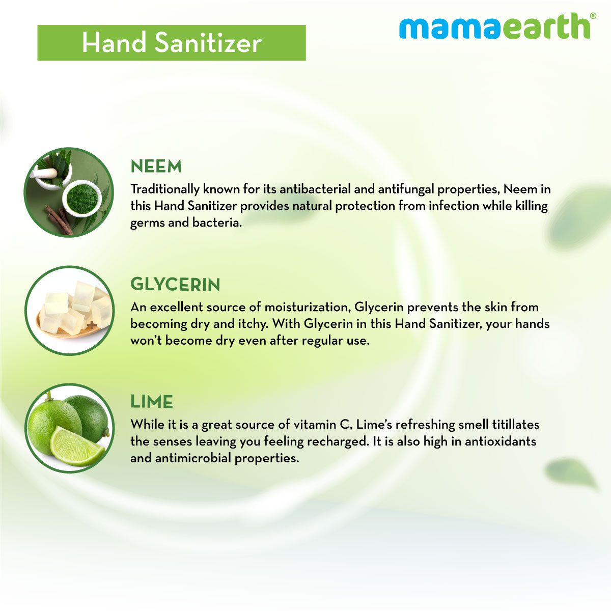 Hand Sanitizer with Lime and Neem for Killing Germs – 250 ml