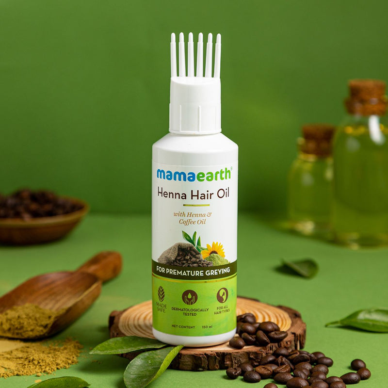 Henna Hair Oil with Henna & Coffee Oil for Premature Graying - 150 ml