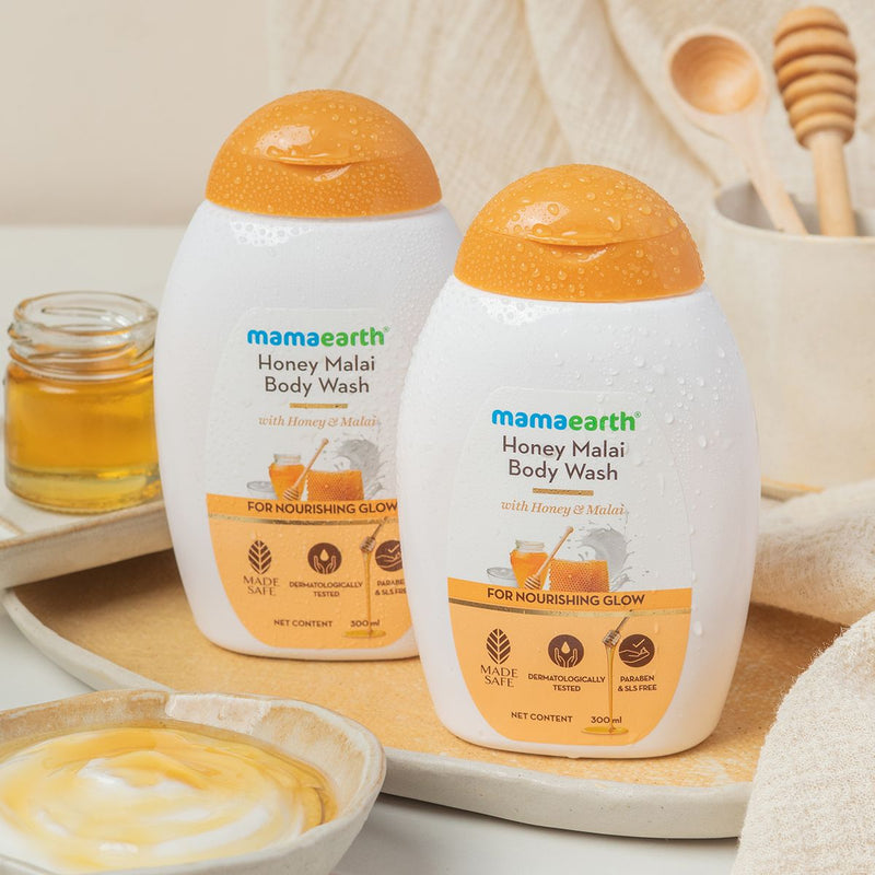 Honey Malai Body Wash with Honey & Malai for Nourishing Glow - 300 ml