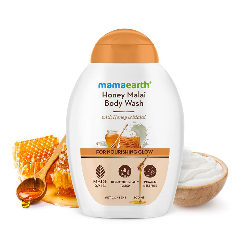 Honey Malai Body Wash with Honey & Malai for Nourishing Glow - 300 ml
