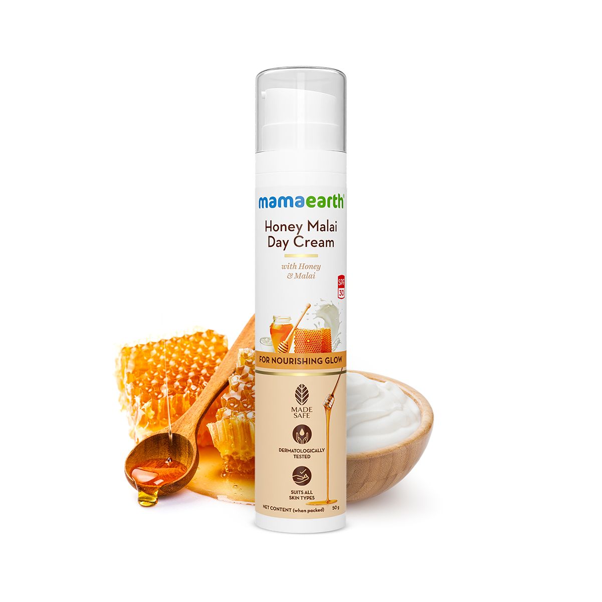 Honey Malai Day Cream with Honey & Malai for Nourishing Glow - 50 g
