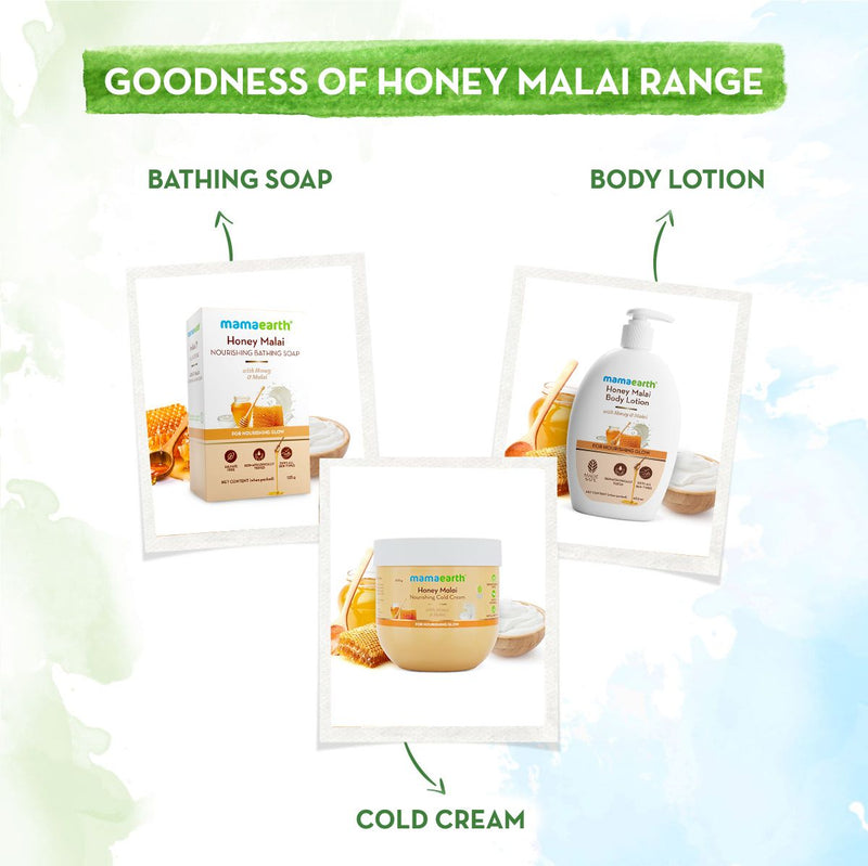 Honey Malai Nourishing Bathing Soap with Honey & Malai for a Nourishing Glow - 125 g