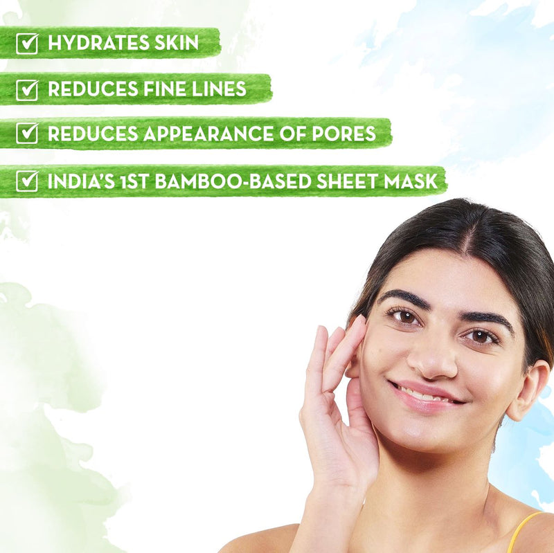 Hyaluronic Bamboo Sheet Mask with Rosehip Oil for Soft and Plump Skin - 25 g