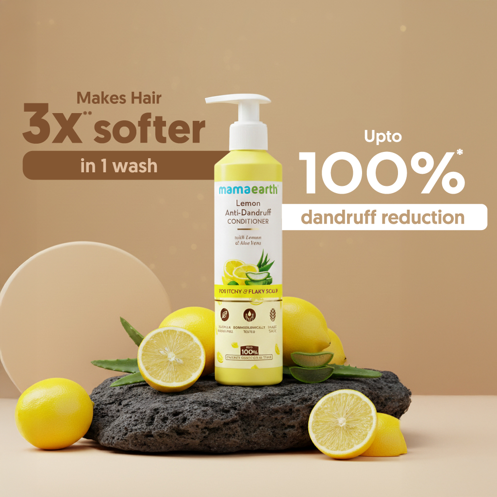 Lemon Anti-Dandruff Conditioner with Lemon & Aloe Vera for Itchy & Flaky Scalp - 250 ml (Pack of 2)