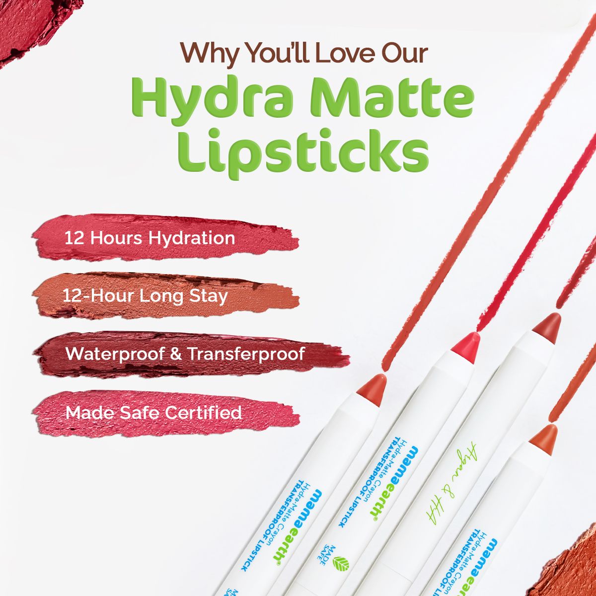 Hydra-Matte Crayon Transferproof Lipstick - 2.4 g - Lychee Pink
