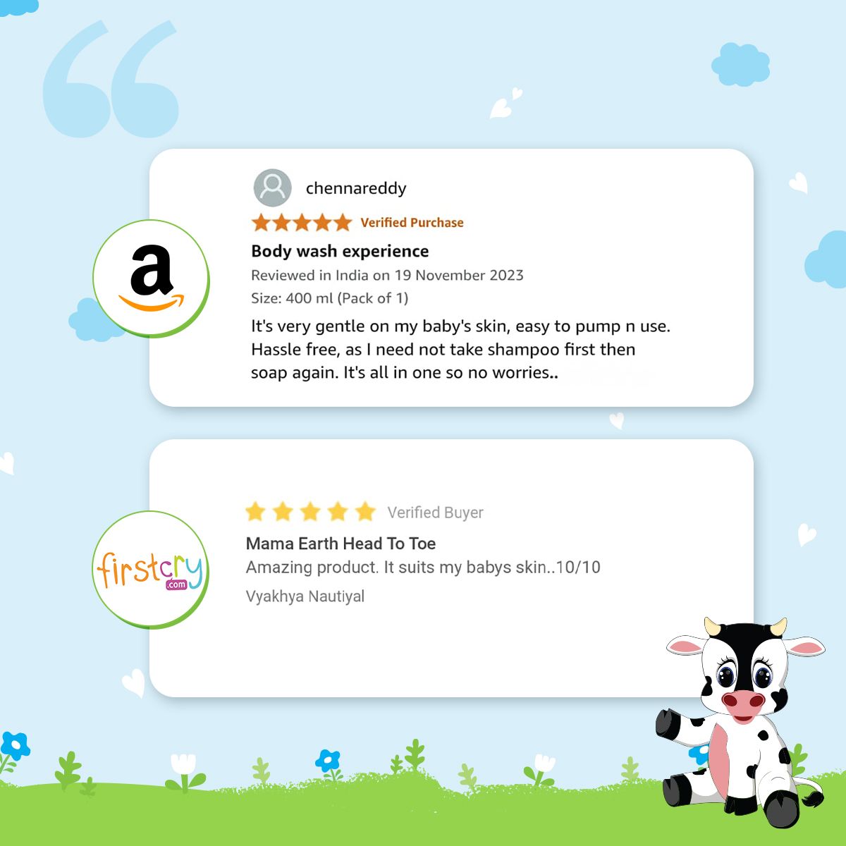 Milky Soft Head to Toe Wash With Oats, Milk, and Calendula  for Babies- 400ml