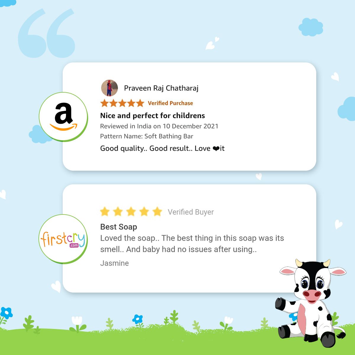 Milky Soft Bathing Bar for Babies with Oats, Milk and Calendula - 75g x 2