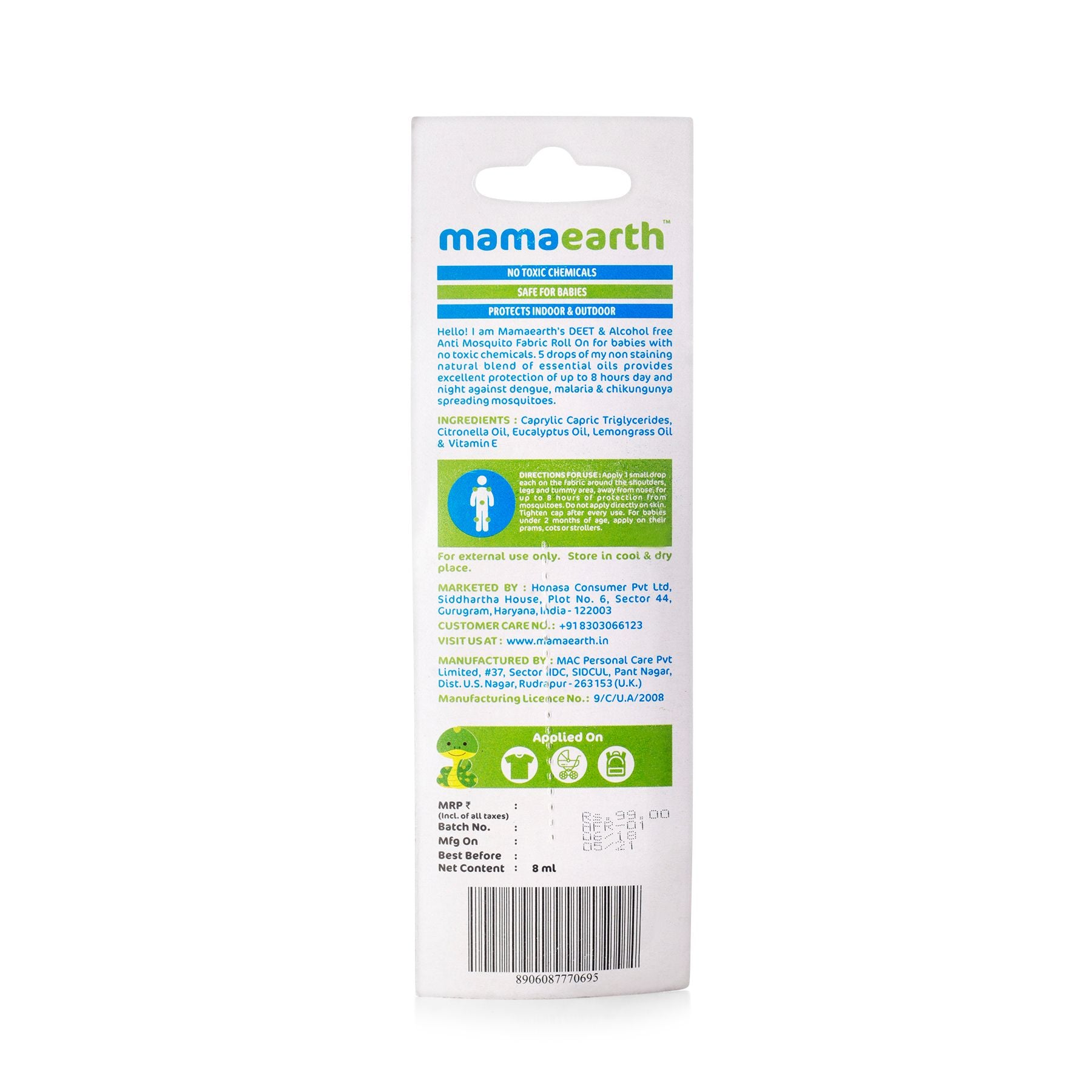 Anti Mosquito Fabric Roll On, 8ml