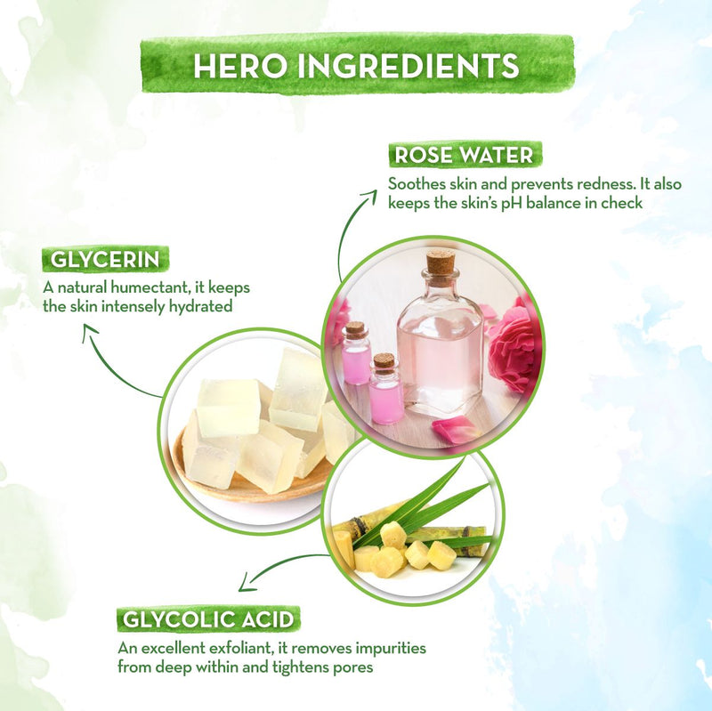Micellar Water Foaming Makeup Remover with Rose Water and Glycolic Acid for Makeup Cleansing - 150 ml