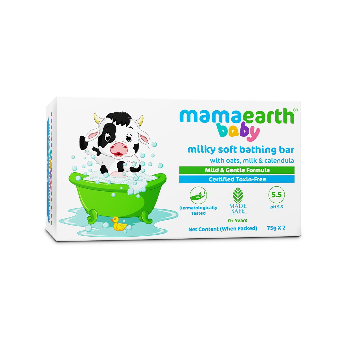 Milky Soft Bathing Bar for Babies with Oats, Milk and Calendula - 75g x 2