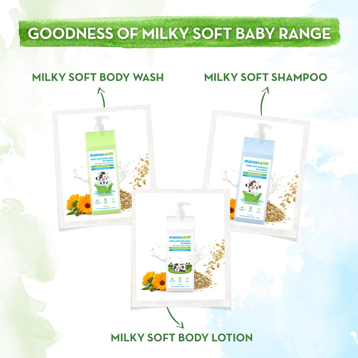 Milky Soft Body Wash for Babies with Oats, Milk and Calendula – 25 ml