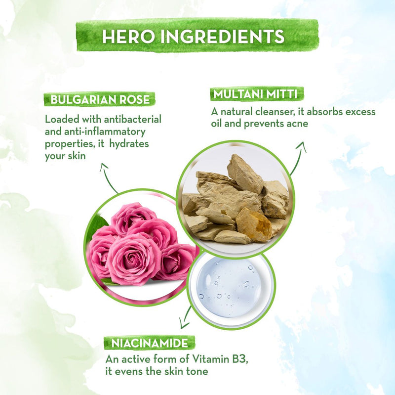 Multani Mitti Face Wash with Multani Mitti & Bulgarian Rose For Oil Control & Acne -  100 ml