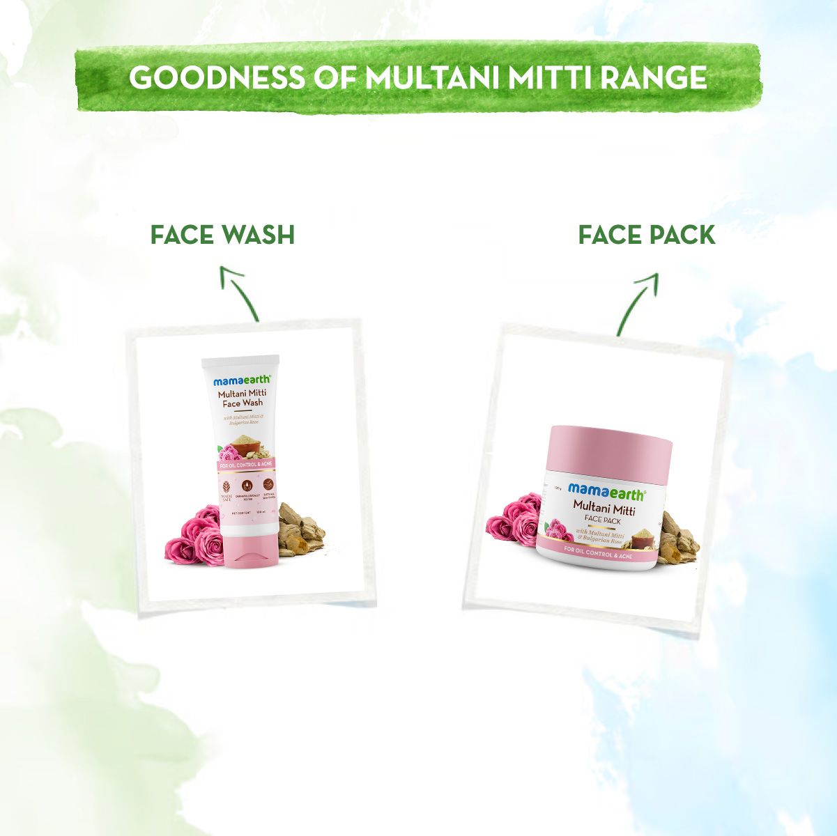 Multani Mitti Face Wash with Multani Mitti & Bulgarian Rose For Oil Control & Acne -  100 ml