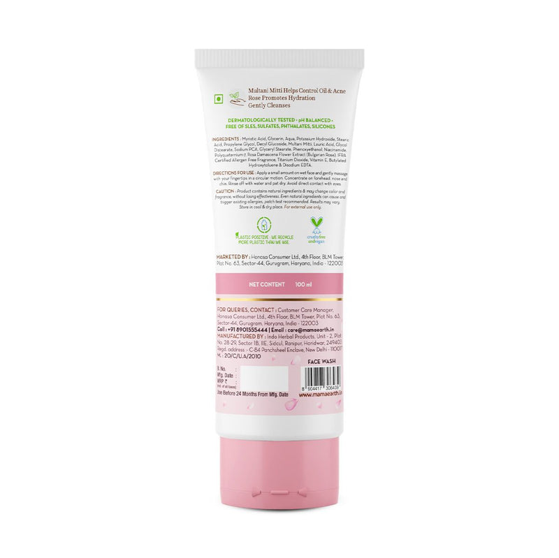 Multani Mitti Face Wash with Multani Mitti & Bulgarian Rose For Oil Control & Acne -  100 ml