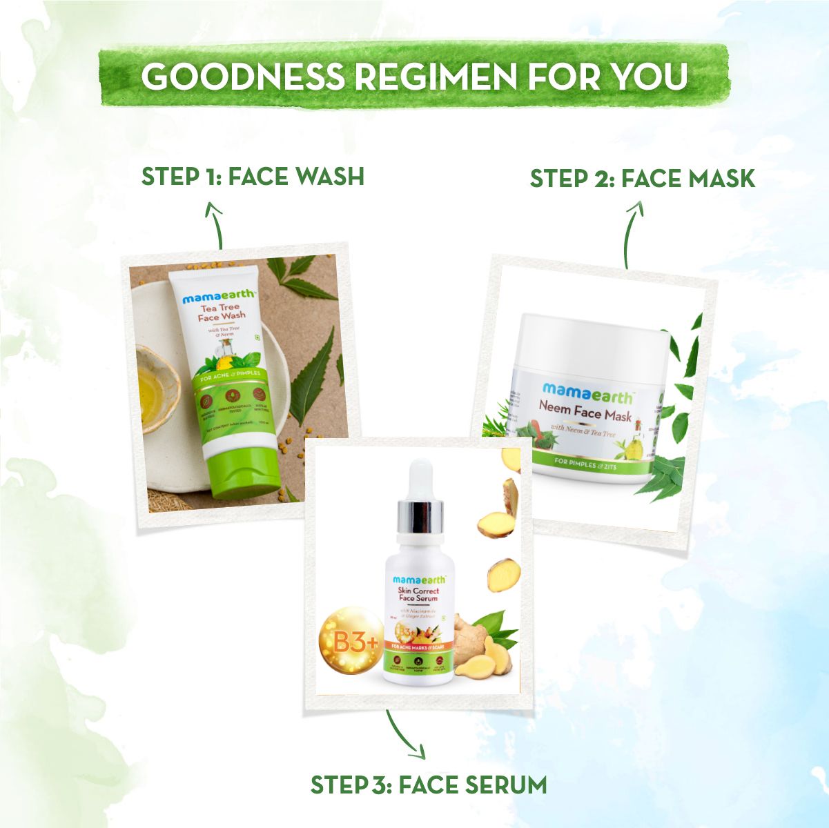 Neem Face Mask with Neem and Tea Tree for Pimples and Zits, 100 ml