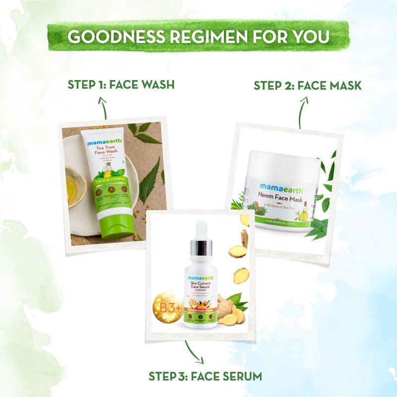 Neem Face Mask with Neem and Tea Tree for Pimples and Zits, 100 ml