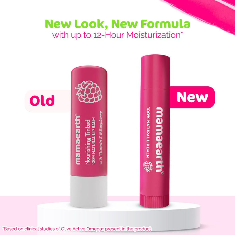 Nourishing Tinted 100% Natural Lip Balm with Vitamin E and Raspberry for Dry & Chapped Lips - 4 g