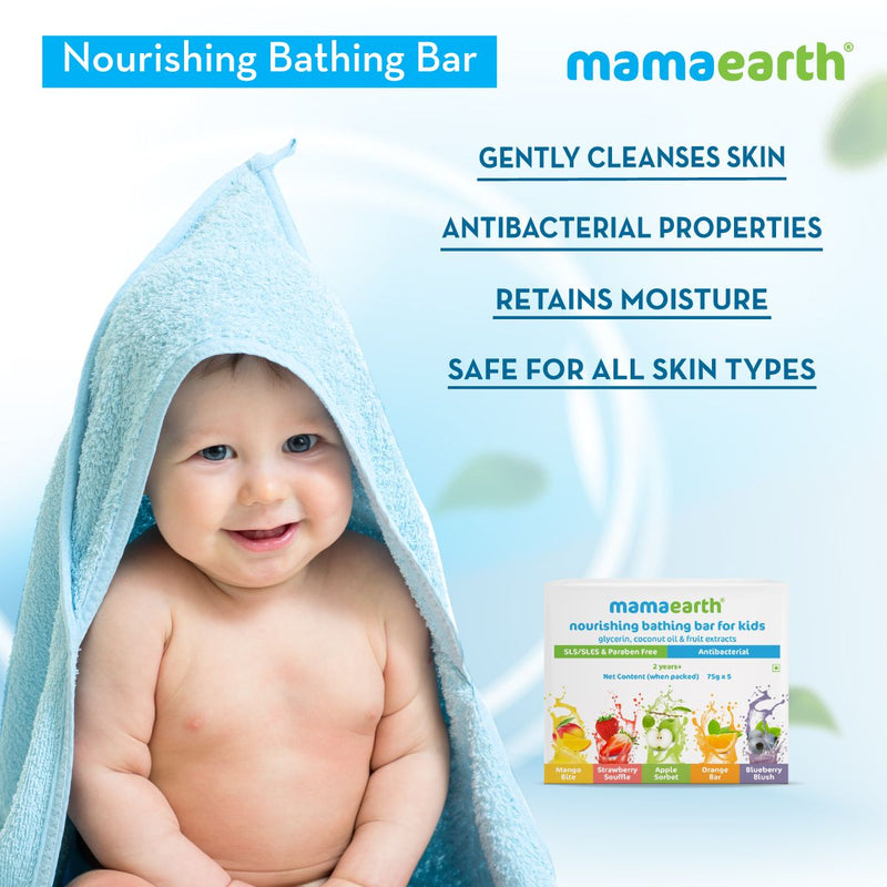 Nourishing Bathing Bar Soap For Kids - ( Pack of 5, 75g Each)