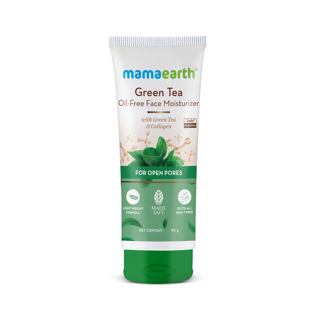 Green Tea Oil-Free Face Moisturizer with Green Tea & Collagen For Open Pores- 80 g