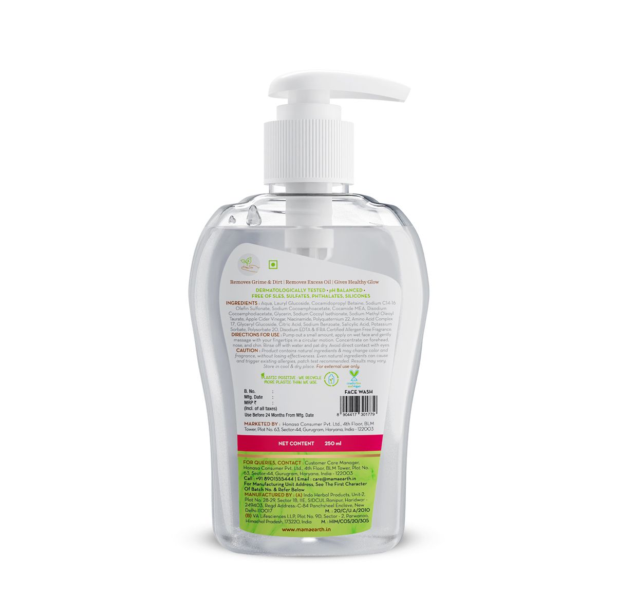 Oil-Free Face Wash with Apple Cider Vinegar & Salicylic Acid for Acne-Prone Skin– 250 ml