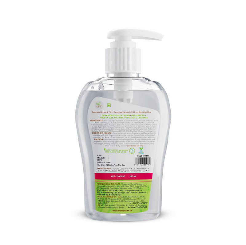 Oil-Free Face Wash with Apple Cider Vinegar & Salicylic Acid for Acne-Prone Skin– 250 ml