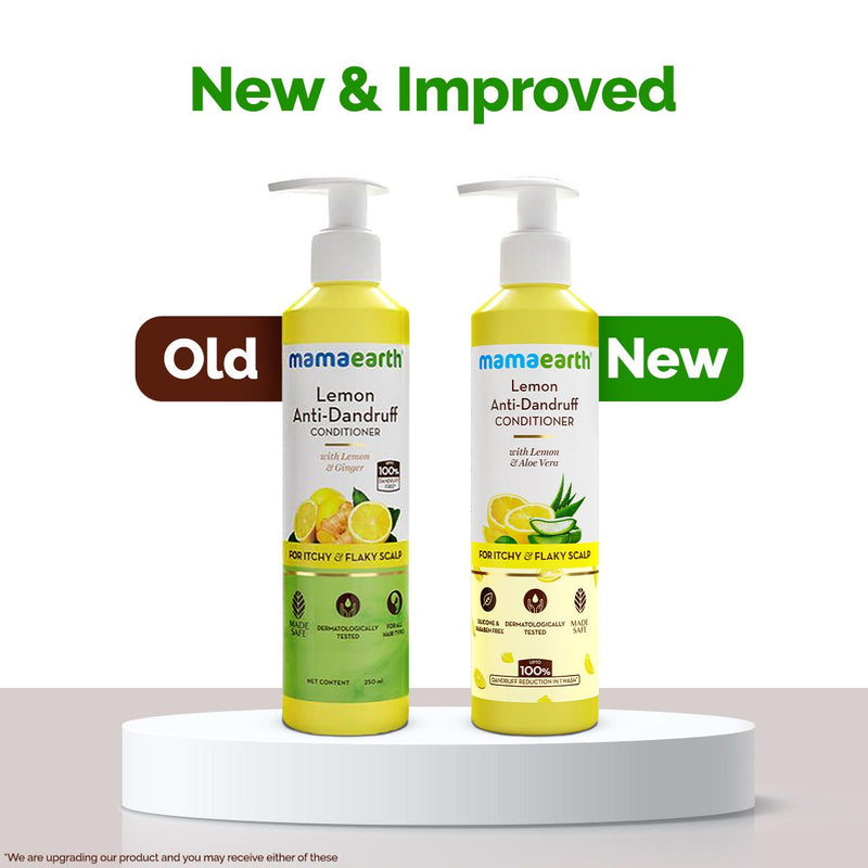 Lemon Anti-Dandruff Conditioner with Lemon & Aloe Vera for Itchy & Flaky Scalp - 250 ml (Pack of 2)