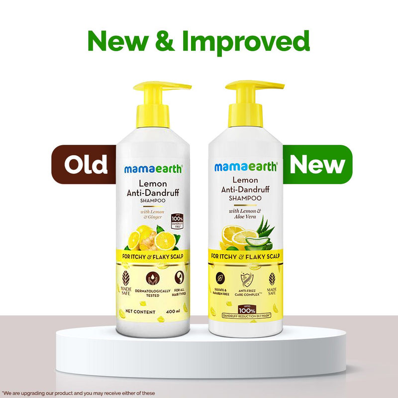 Lemon Anti-Dandruff Shampoo with Lemon & Aloe Vera for Itchy & Flaky Scalp - 400ml