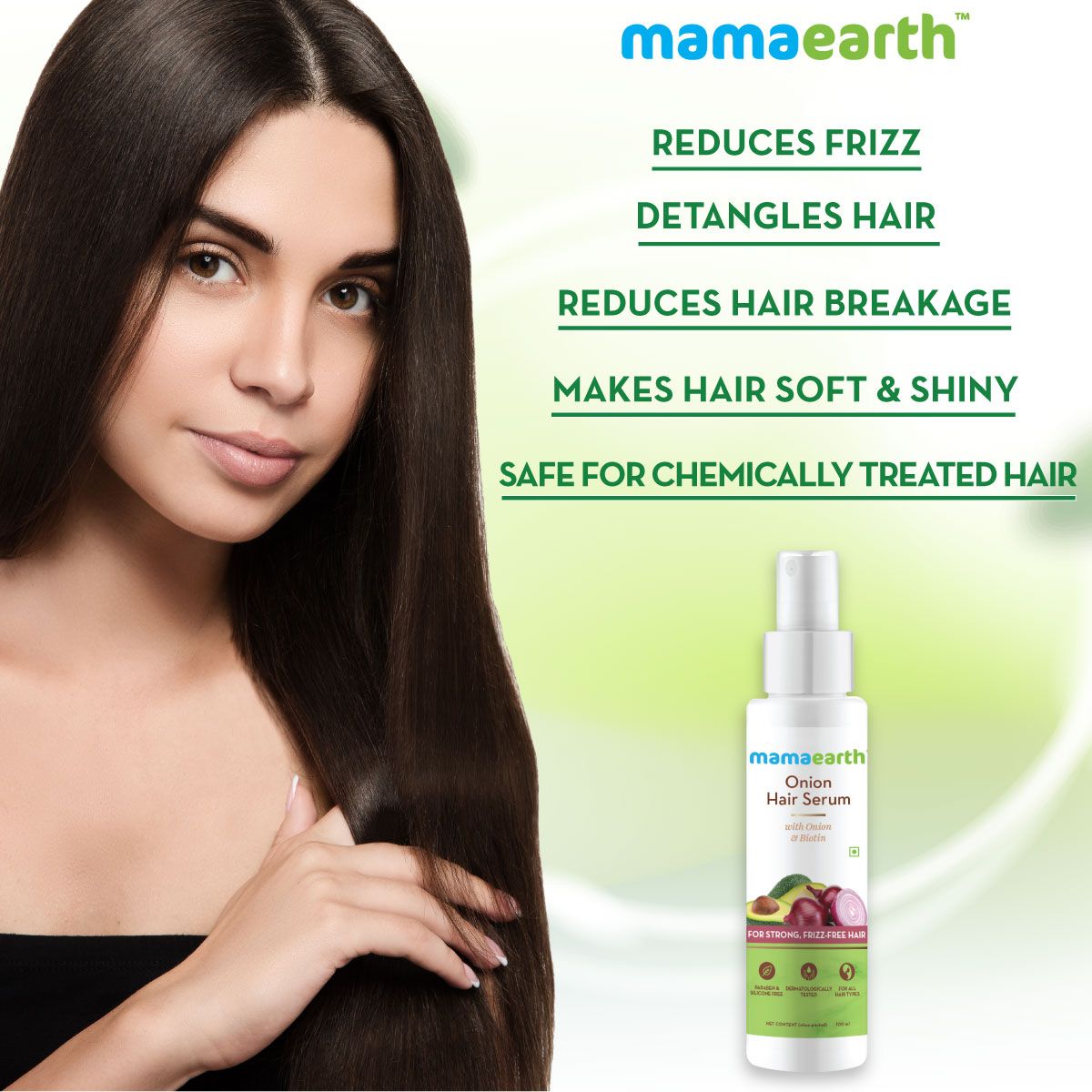 Onion Hair Serum with Onion and Biotin for Strong, Frizz-Free Hair - 100 ml