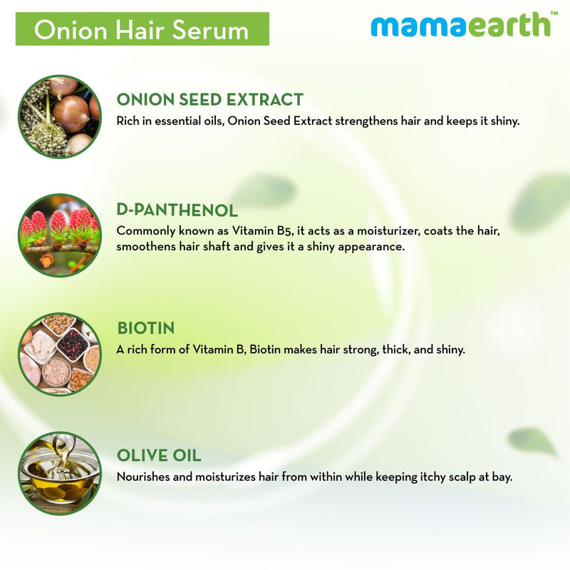 Onion Hair Serum with Onion and Biotin for Strong, Frizz-Free Hair - 100 ml