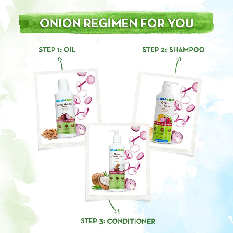 Mamaearth Onion Shampoo for Hair Growth & Hair Fall Control with Onion & Plant Keratin - 600 ml