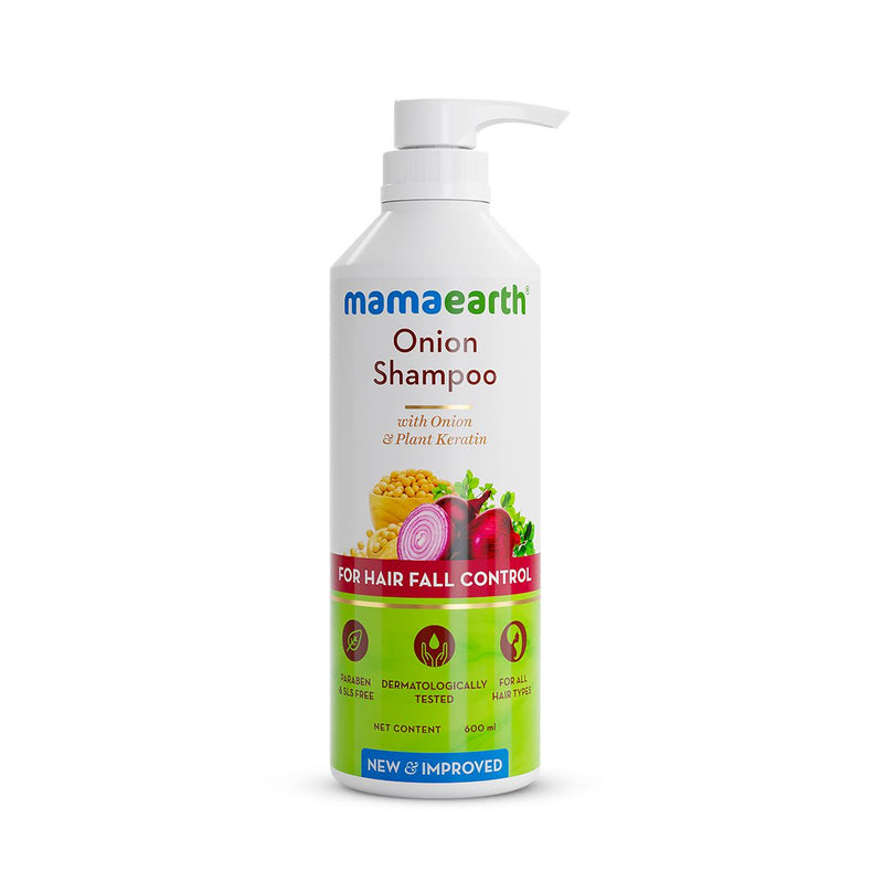 Mamaearth Onion Shampoo for Hair Growth & Hair Fall Control with Onion & Plant Keratin - 600 ml