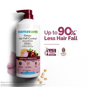 Mamaearth onion shampoo reduces hair fall 