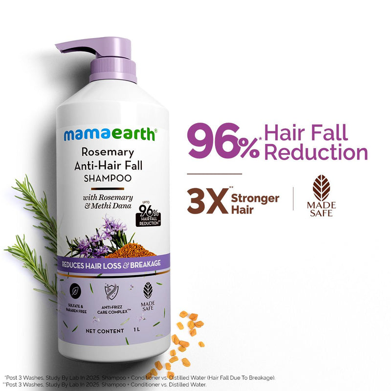 Rosemary Anti-Hair Fall Shampoo with Rosemary & Methi Dana for Reducing Hair Loss & Breakage - 1Litre