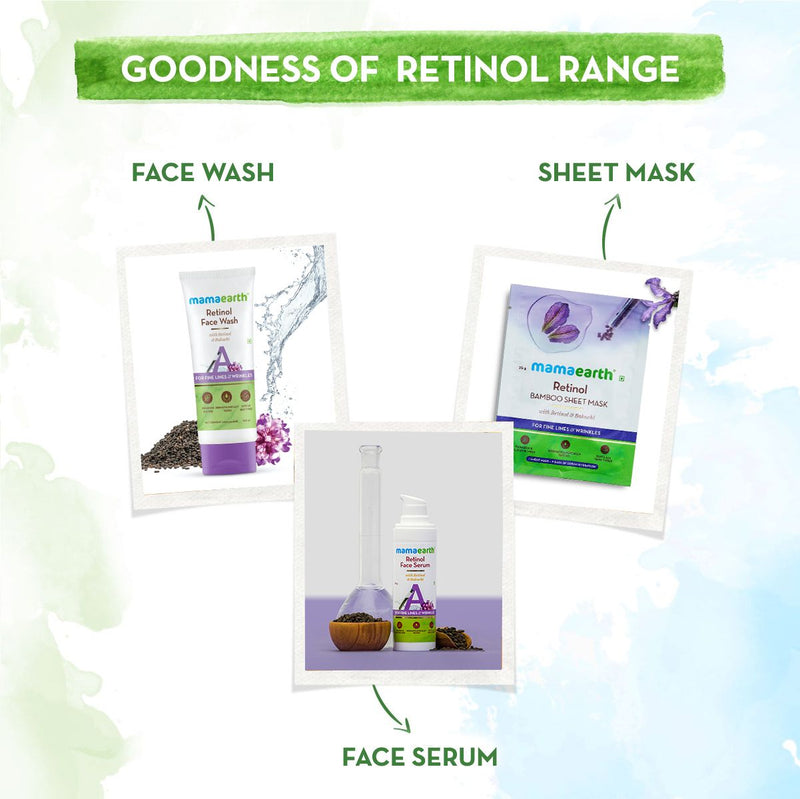 Retinol Bamboo Sheet Mask with Retinol and Bakuchi for Fine Lines and Wrinkles - 25 g