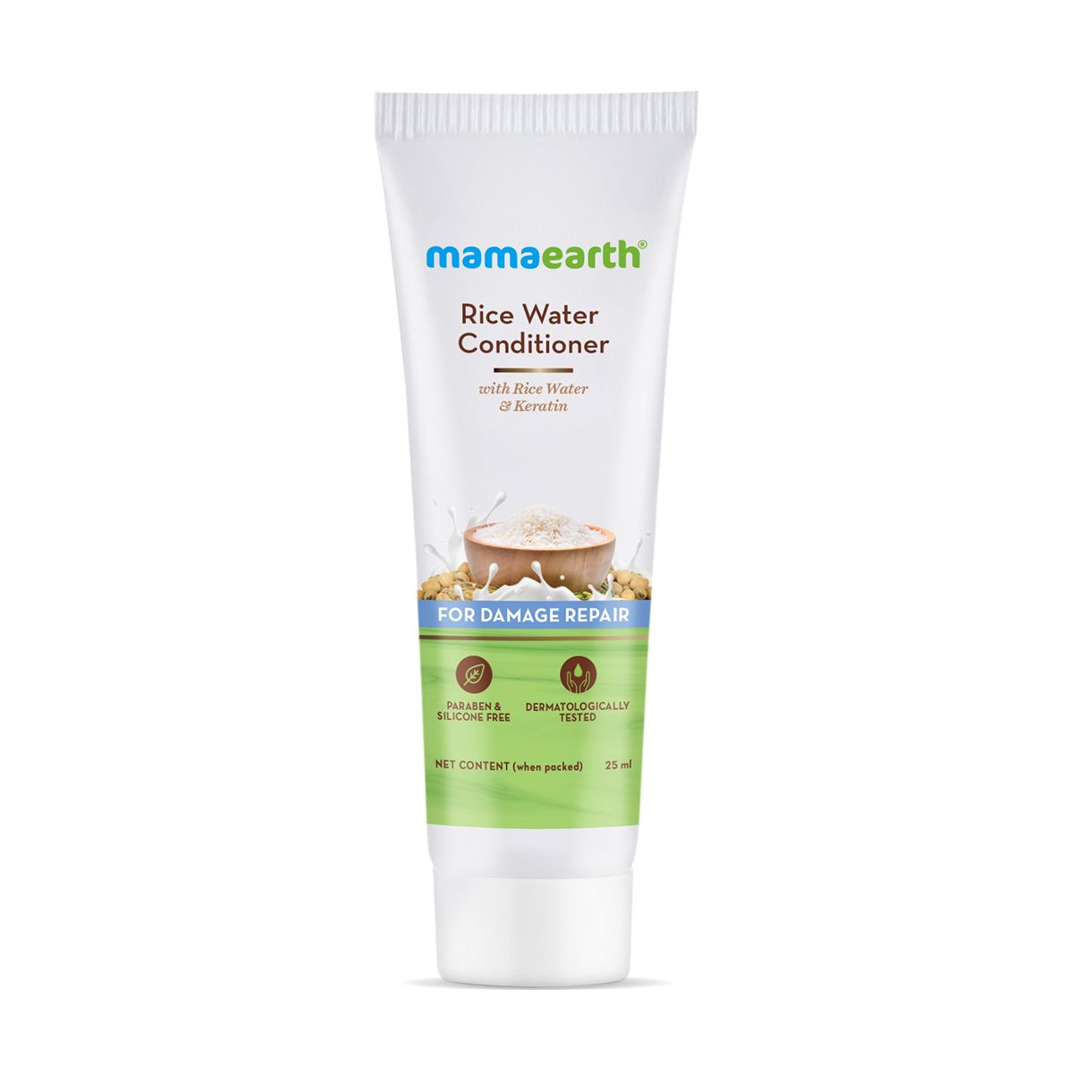 Rice Water Conditioner with Rice Water and Keratin for Damaged, Dry and Frizzy Hair - 25 ml