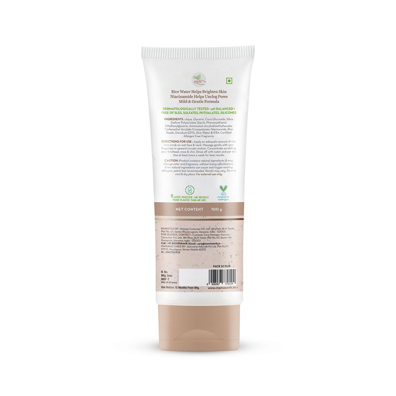 Rice Face Scrub With Rice Water & Niacinamide for Glass Skin - 100 g