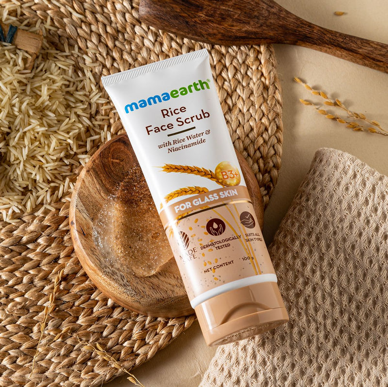 Rice Face Scrub With Rice Water & Niacinamide for Glass Skin - 100 g