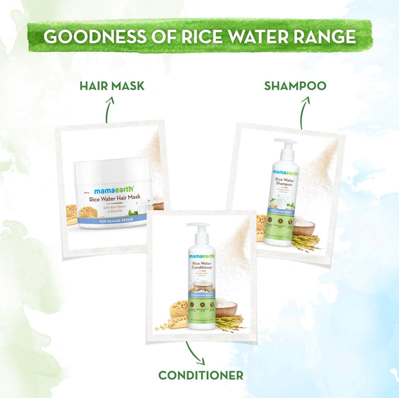 Rice Water Hair Mask with Rice Water and Keratin For Smoothening Hair and Damage Repair - 200 g