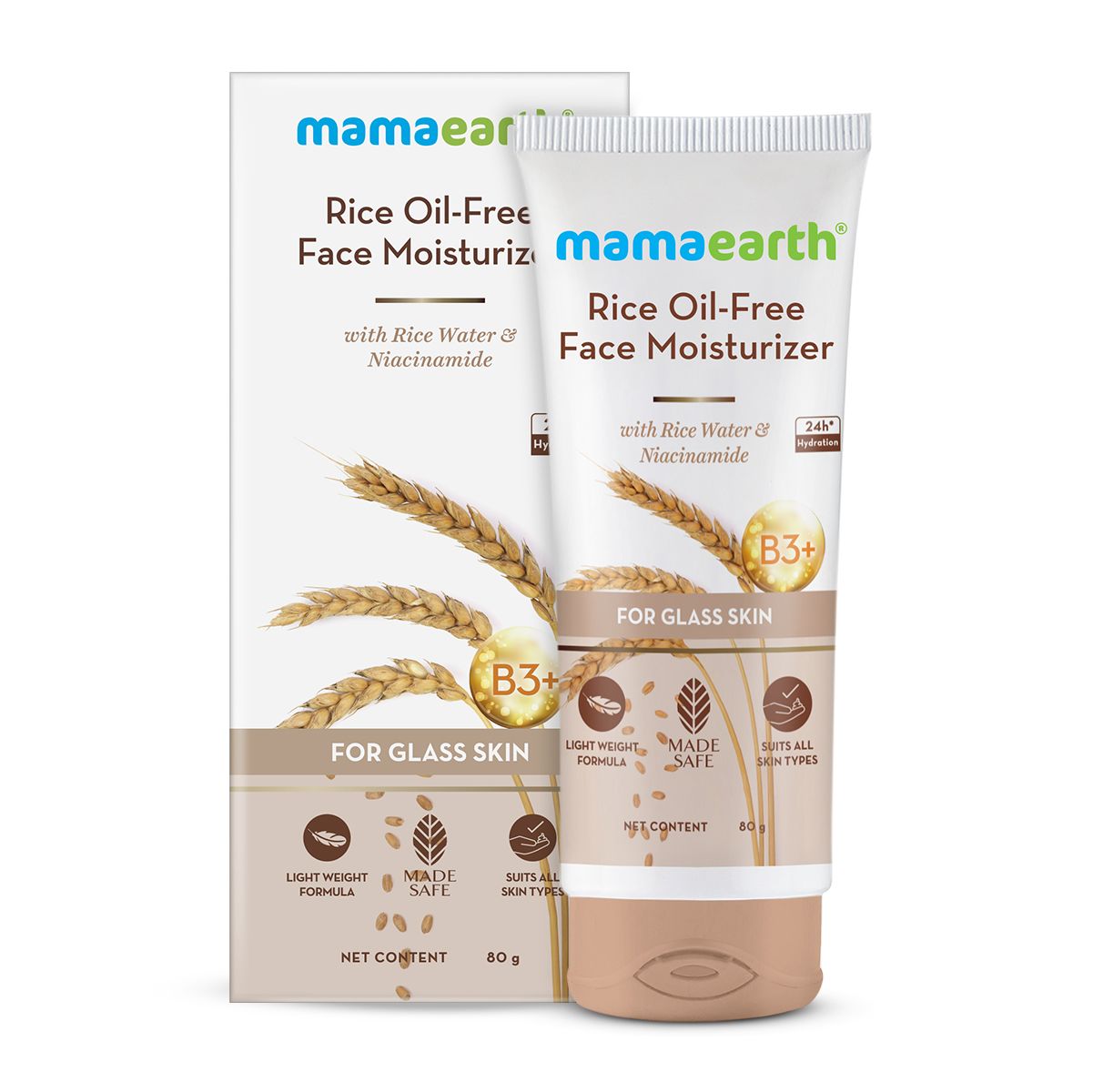 Rice Oil-Free Face Moisturizer With Rice Water & Niacinamide for Glass Skin - 80 g