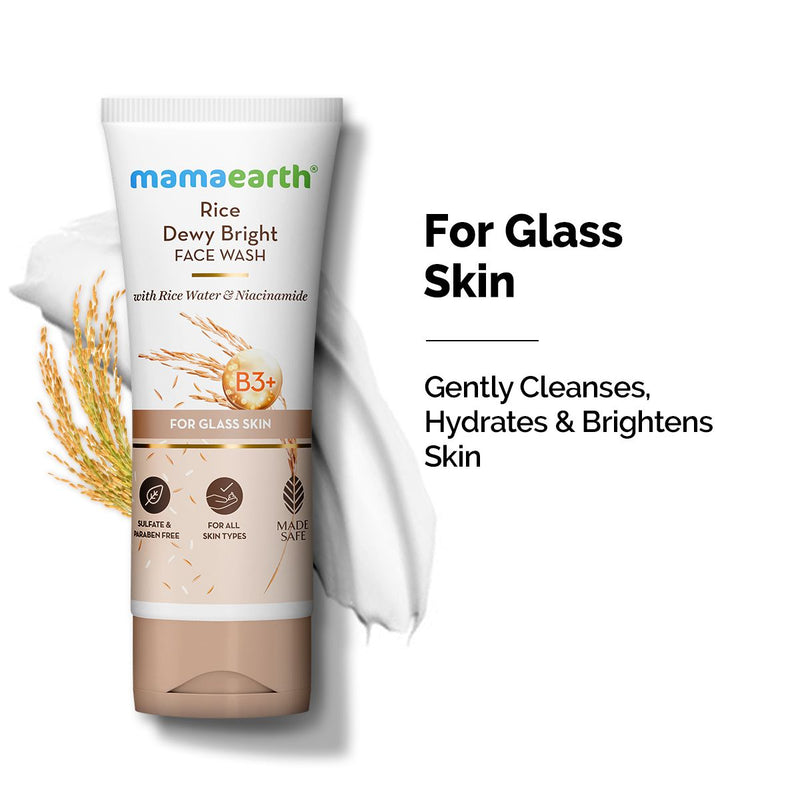 Rice Dewy Bright Face Wash With Rice Water & Niacinamide for Glass Skin - 100 ml